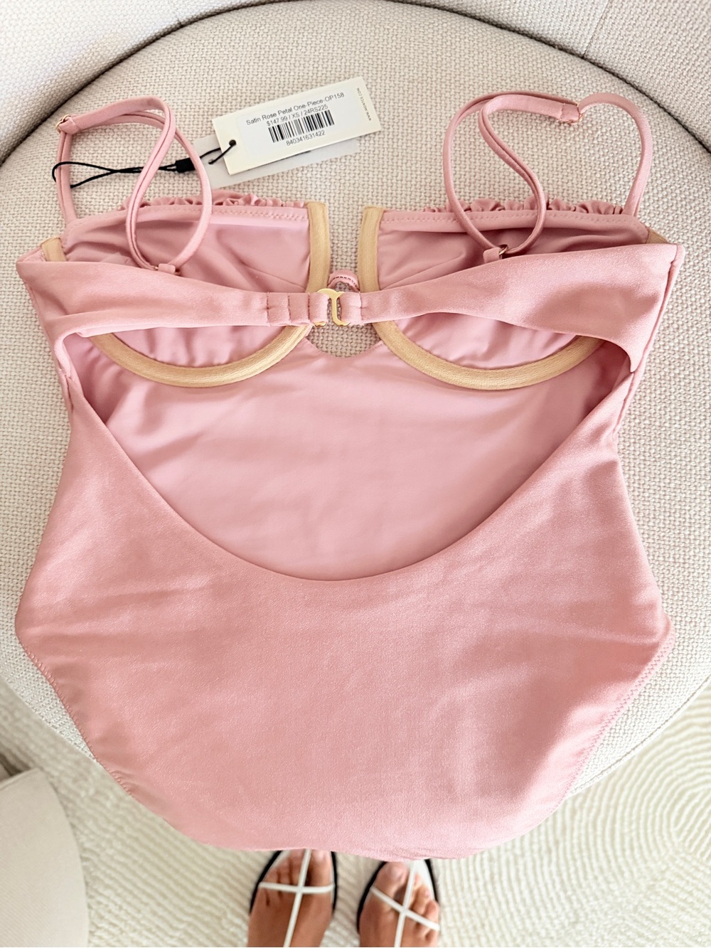 Montce Satin Rose Petal One-Piece Swimsuit XS-S/ NWT - Picture 2 of 6